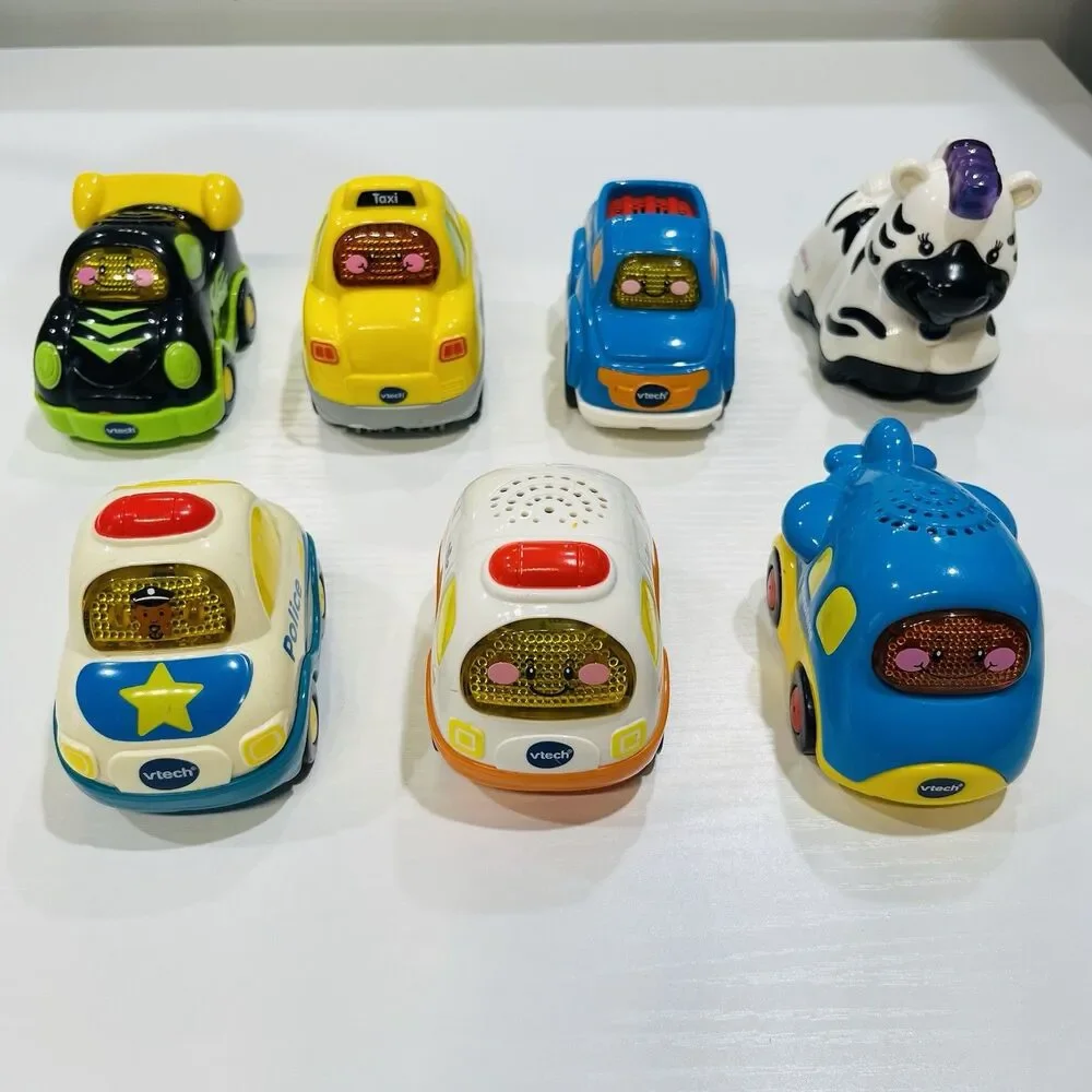 Lot of 7 Vtech Go Go Smart Wheels Toys Van, Airplane, Race Car, Truck & Animals